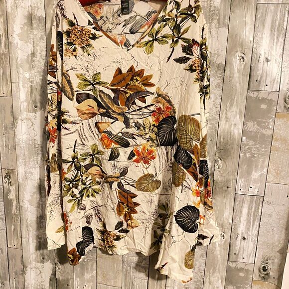 Emery Rose long sleeve fall floral top plus size 5XL - Picture 4 of 8